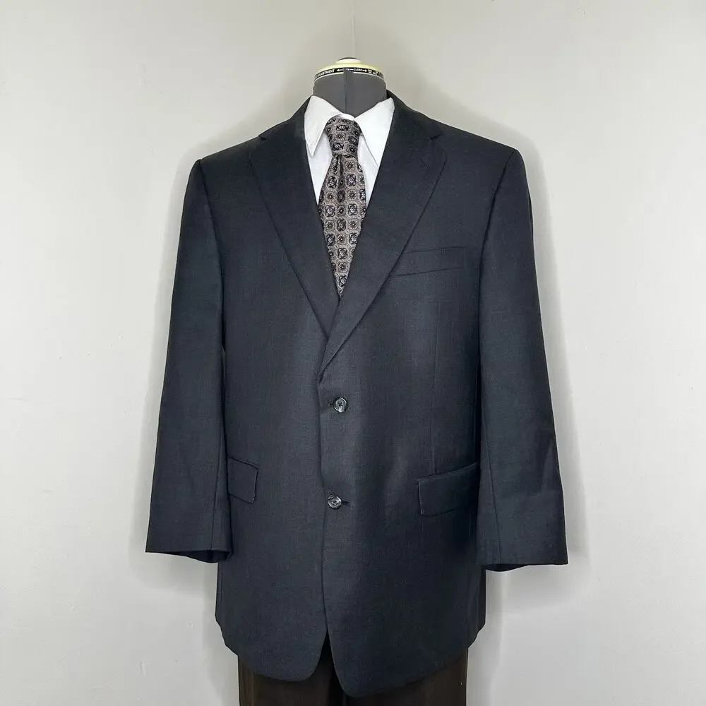 44R Blazer Gray Wool 2 Button Mens 2XL 48
